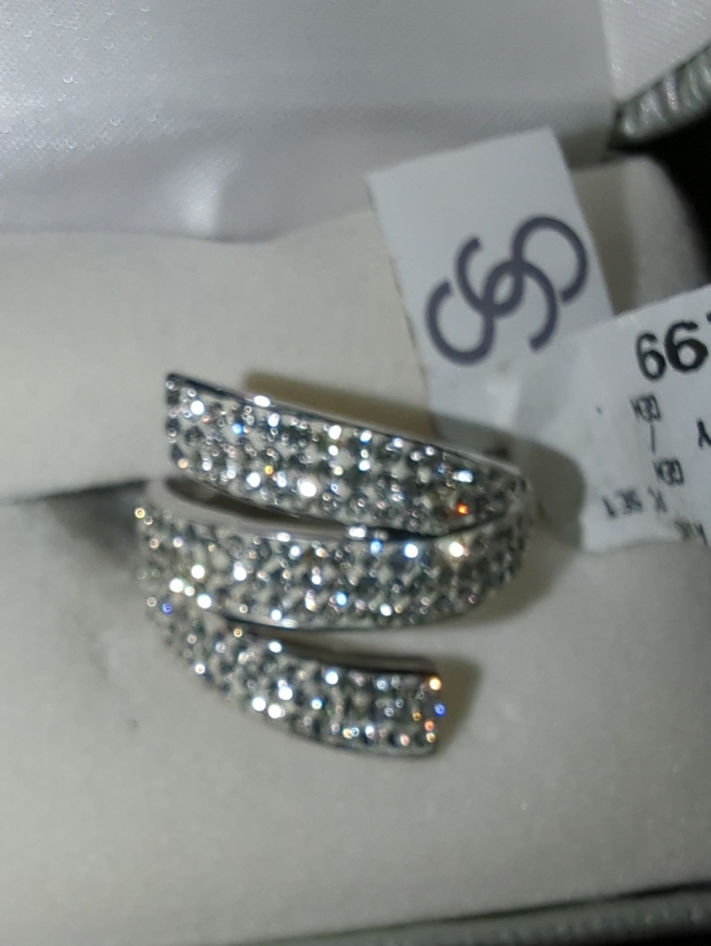Sterling Silver Pave Crystal Wrap Ring